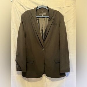 Norma Kamali Boyfriend Jacket size 16 black single button blazer